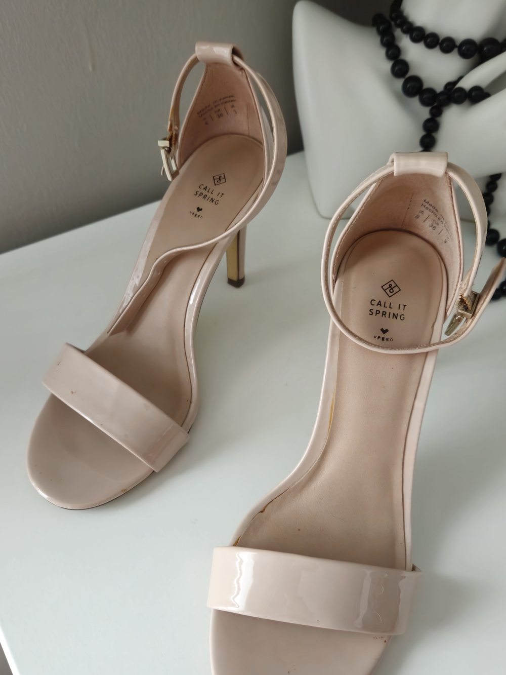 Call It Spring Blush Patent Ankle-Strap High Heels